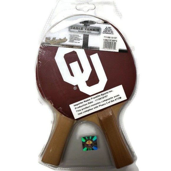 Franklin NCAA Oklahoma Sooners Ping Pong Paddles Table Tennis Paddle Set - Picture 3 of 3